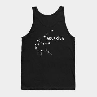 Zodiac Sign - Aquarius Black Tank Top